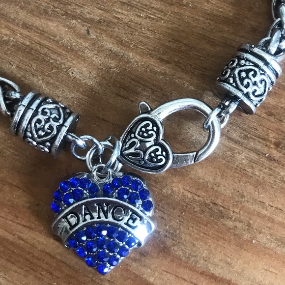 Dance Blue Rhinestone Heart Rope Bracelet - Picture 4 of 5